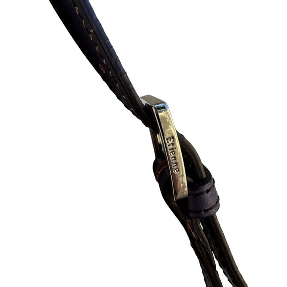 Etienne Aigner Navy Leather Buckle Detail Silver Hardware Shoulder Hobo Bag - Picture 7 of 12